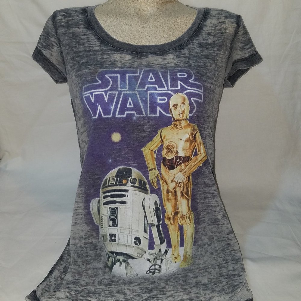 Star Wars R2 D2 C-3PO Robots T-Shirt, Size Medium
